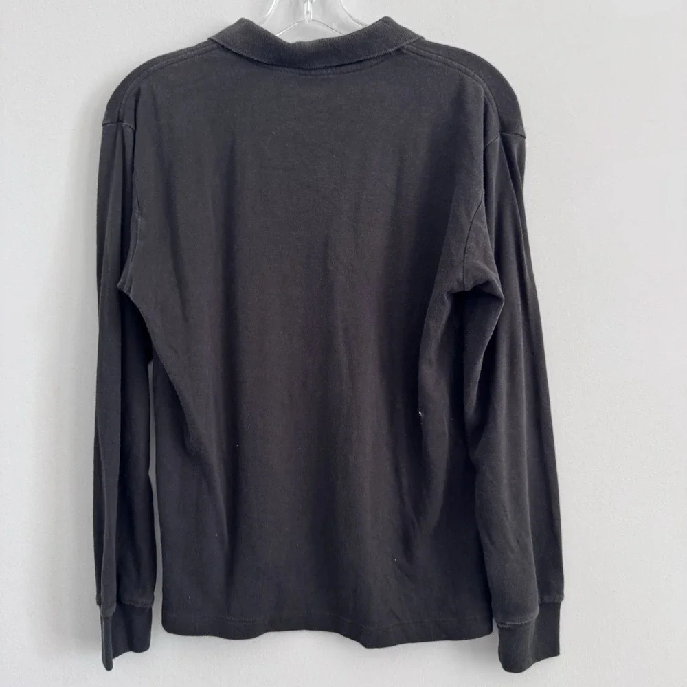 Ralph Lauren Polo Sport Mens M Black Long Sleeve Polo Shirt Logo